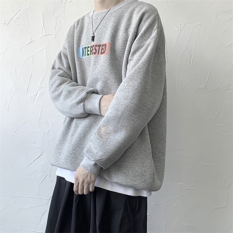 XZ607-1-WY08-P40秋季字母印花卫衣,男装卫衣,星座607-1