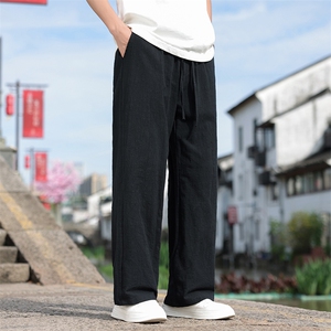 夏季亚麻透气休闲裤男风2025新款休闲百搭直筒裤2412-P55图片