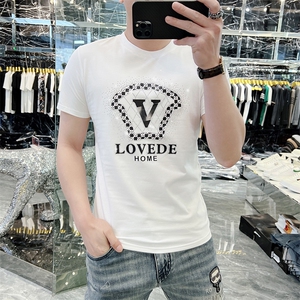 新款时尚高端精品欧货夏季男T恤短袖潮流抖音A227B-A-725-P48图片