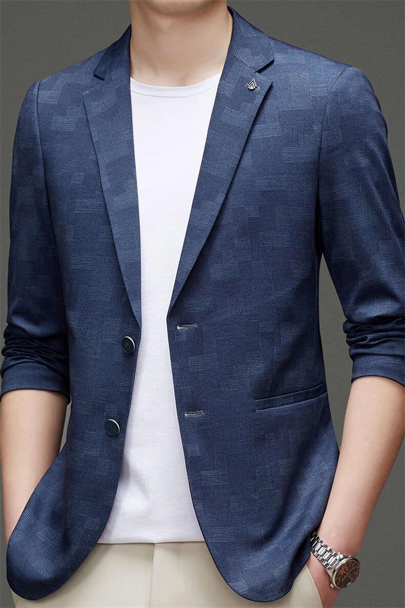 DJ8863钱塘2020-3新款时尚休闲简约百搭中年男士西服外套P147,男装西服,钱塘207-3