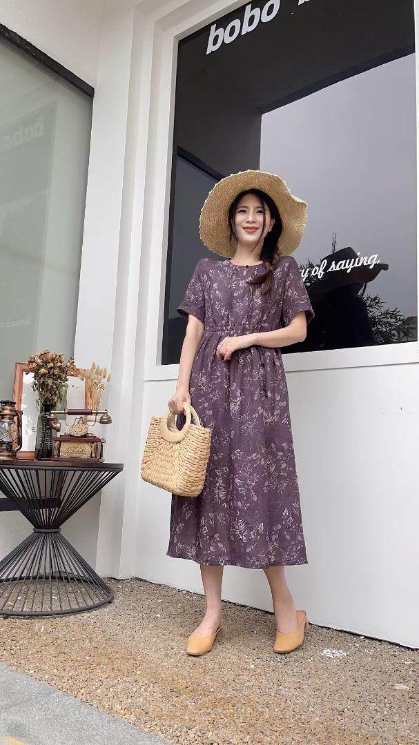 纯苎连衣裙小衫裤子裙子衬衣 时尚风 风淑女风休闲风，女装连衣裙，川哲