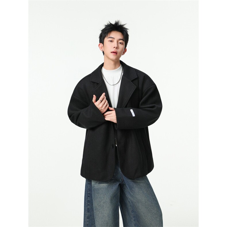 秋冬季西装短款毛呢大衣风衣潮504-F21-P75控118(加棉P85控128),男装西服套装,星座504