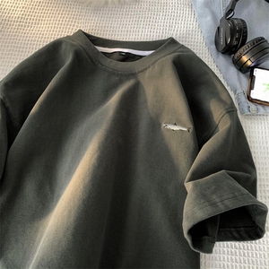 wassup cand简约短袖t恤男夏季潮牌刺绣上衣服oversize宽松体恤图片