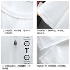 Q11114-P30春夏季七分袖t恤男大码五分袖男短袖中袖展架，男装T恤，电商A040A