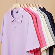 百搭纯色POLO衫男女款大版纯棉打底衫团体班服高克重品质，男装Polo衫，星座301D-4(原星座1004-4）