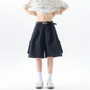 8XL-M工装西装短裤男夏季宽松大码日系痞帅高级五分裤DK26002P48图片