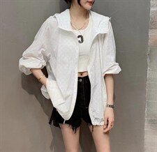 新款时尚休闲小英文字母连帽防晒衣，其它，L·H·X