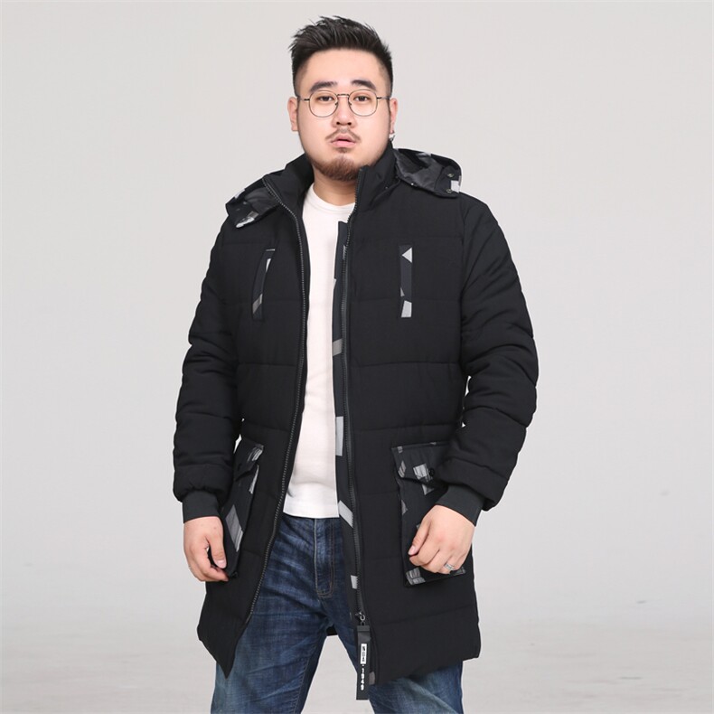 XL-8XL冬装男中长款棉服加肥加大码宽松潮流连帽棉衣外套8823P175,男装棉衣,星座802