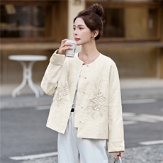 2026春秋新款圆领短外套新中式时尚女上衣，女装短外套，妙形