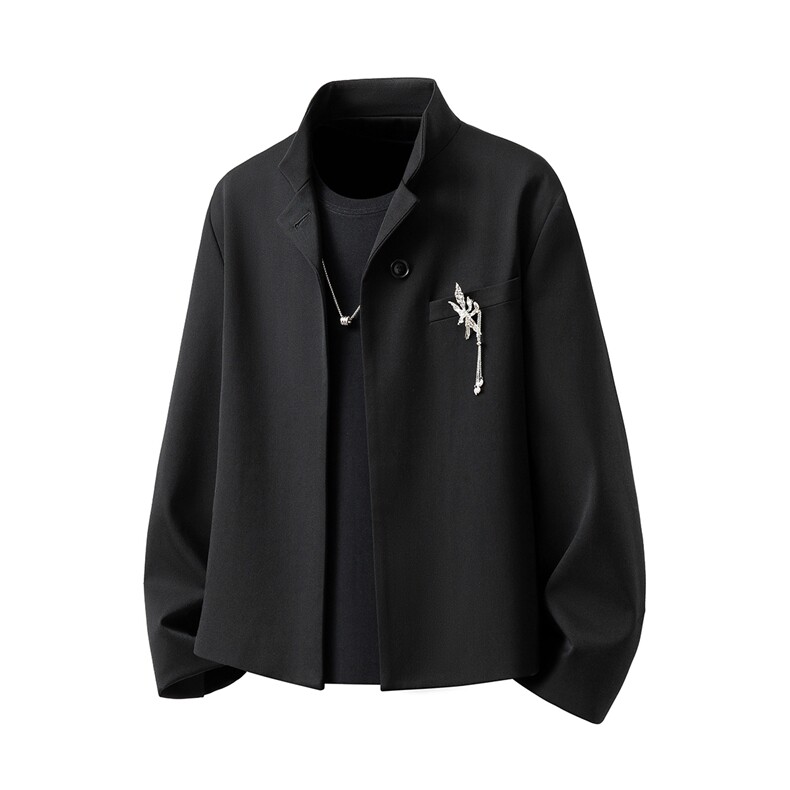 西服送胸针M-5XL大码96%聚酯纤维4%氨纶XF78149P85西裤XF78151P45图片