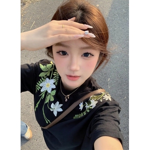 【有货】BK892CC-特P35 植物花卉刺绣短袖T恤男女图片