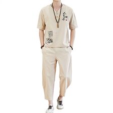 夏季套装男短袖t恤休闲风新款夏装潮牌衣服男装T734-P55，男装套装，星座1206（原A206）