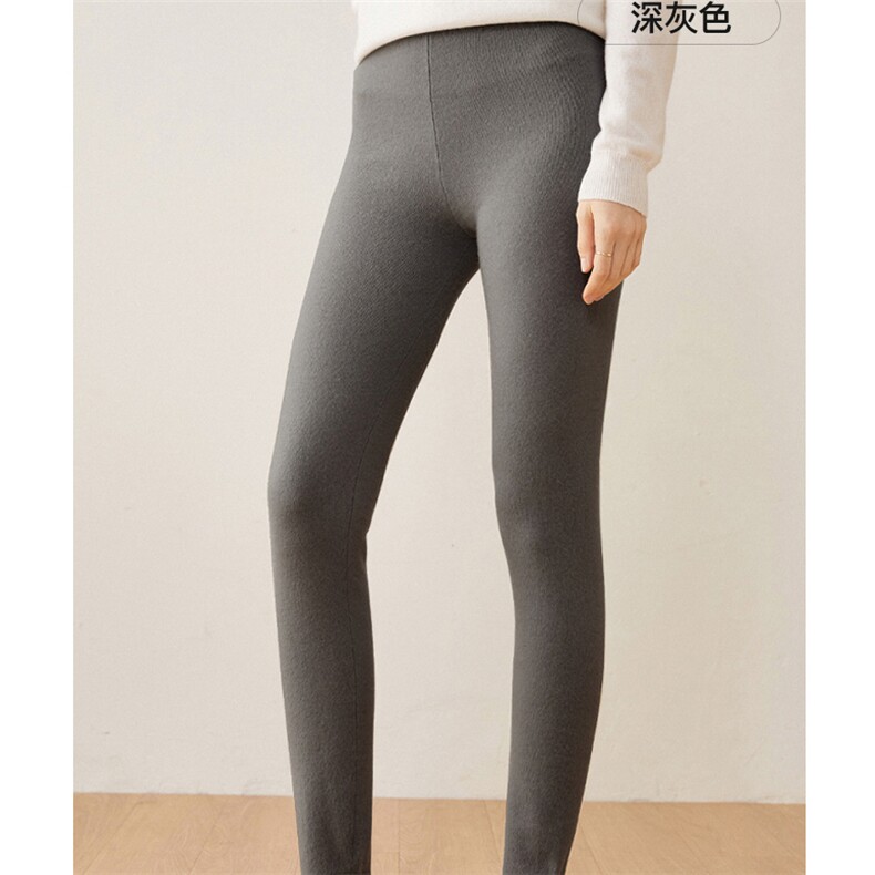 山羊绒打底裤女修身抽条针织羊绒外穿针织保暖裤,女装打底裤,品秋羊绒
