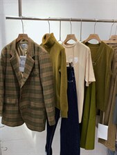 复古格子廓形西装外套，女装西装，25Ann·Studio