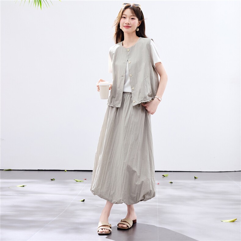 现货2026夏装新款女神时尚三件套套装,女装套装/套裙,木子恋