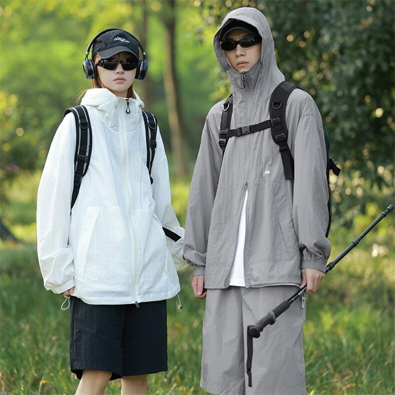 美式防晒衣套装情侣夏季潮牌户外速干两件套A436-2401+6839-P75,男装休闲套装,电商A436