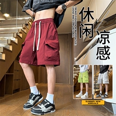 抖音品质冰丝新款冰丝薄款工装裤五分中裤A146-GY501特p35量大优，男装牛仔裤，HDA146