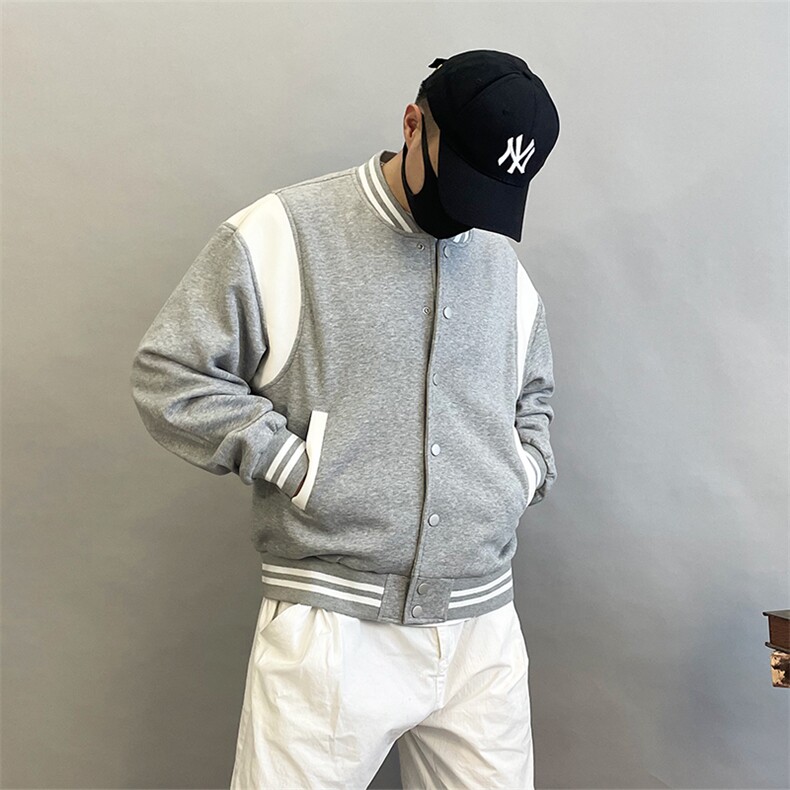 B2219-P178棒球服男士大码运动加绒外套棉衣宽松拼色情侣飞行夹克，男装夹克，星座1305