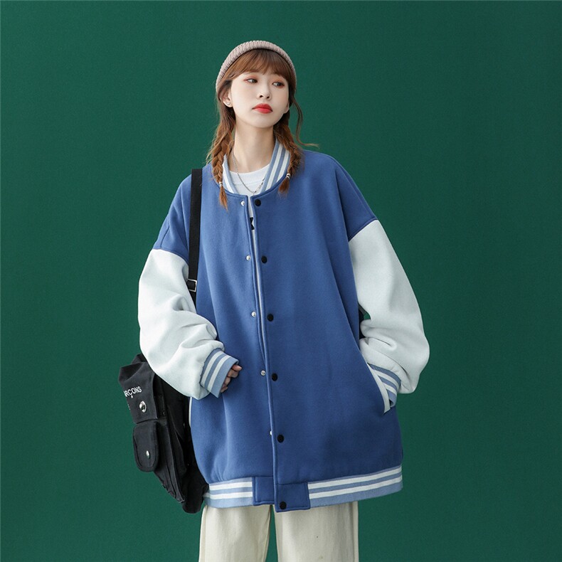 中性风2023秋季新款港风简约撞色拼接棒球服夹克外套G80p65控78,男装夹克,A247A