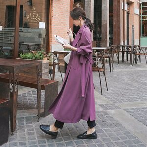新款大货已出主推款风衣葡萄紫外套087图片
