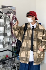 JK6100/P60秋装新款印花工装夹克男宽松大码上衣学生潮流男外套，男装夹克，电商A141