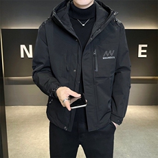 M22P1202025秋冬新款二棉加棉夹克连帽冲风衣男士外套棉服，男装风衣，星座414（原B263）