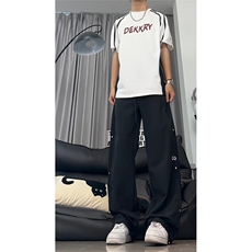 速干夏季凉感宽松休闲裤男美式透气牛仔直筒裤25XK67188特批36，男装休闲裤，电商A042