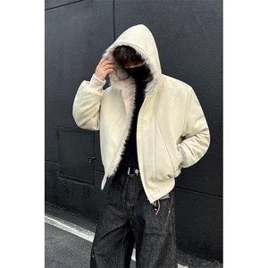 座山雕现货韩式高级感超大毛领宽松加厚棉服男M6809-TP98不