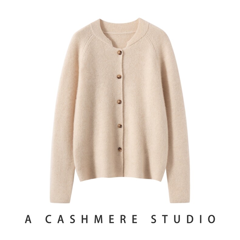 2025年秋季加厚开衫时尚百搭通勤简约休闲，女装羊绒衫，绒歆坊