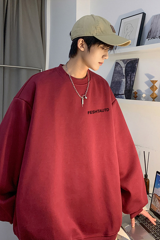 青少年春季新款美式潮流字母印花宽松圆领卫衣JK23354特批24控39,男装卫衣,星座605(原A050)
