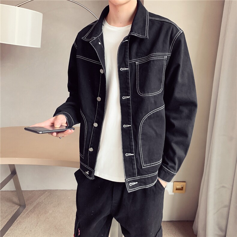 9081秋款工装牛仔外套男潮流运动流行韩版牛仔衣男P85,男装夹克,星座404A