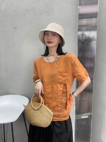 纯苎麻上衣，女装，独上素帛