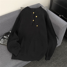 高领毛衣男韩系潮牌痞帅慵懒oversize针织衫上衣，男装针织衫/毛衣，星座716-2