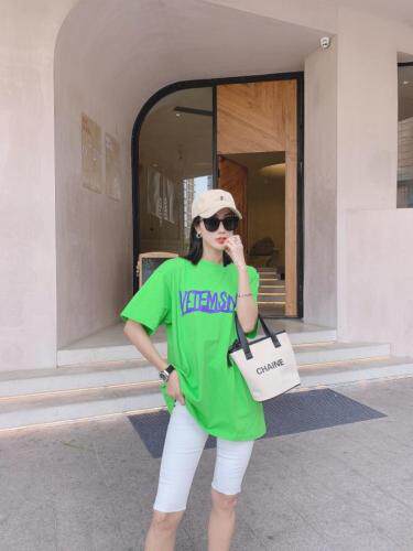 夏季休闲字母T恤，女装T恤，LL+