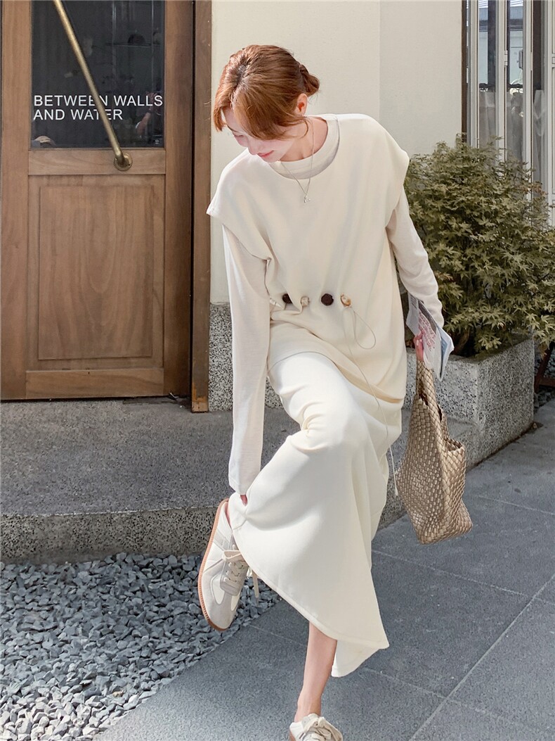 现货2D078-T1950-P195K298打底+设计感马甲+半裙两穿3件套高智风,女装套装/套裙,2D078