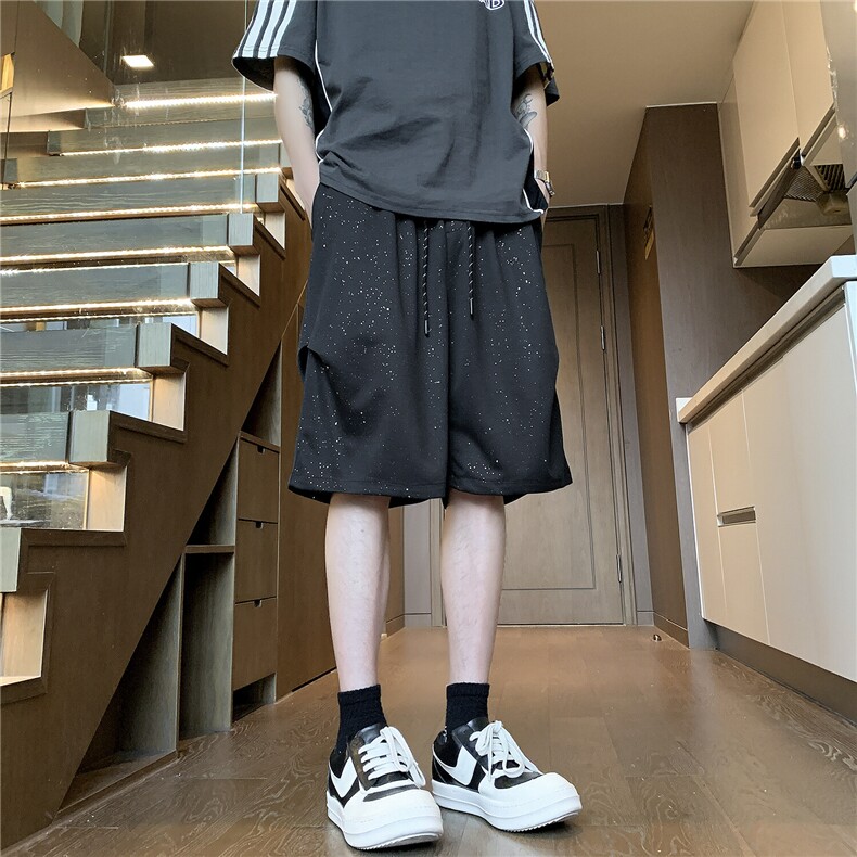 抖音得物高克重满天星散粉宽松短裤沙滩裤男运动裤卫裤DK81-特25,男装休闲裤,电商A099