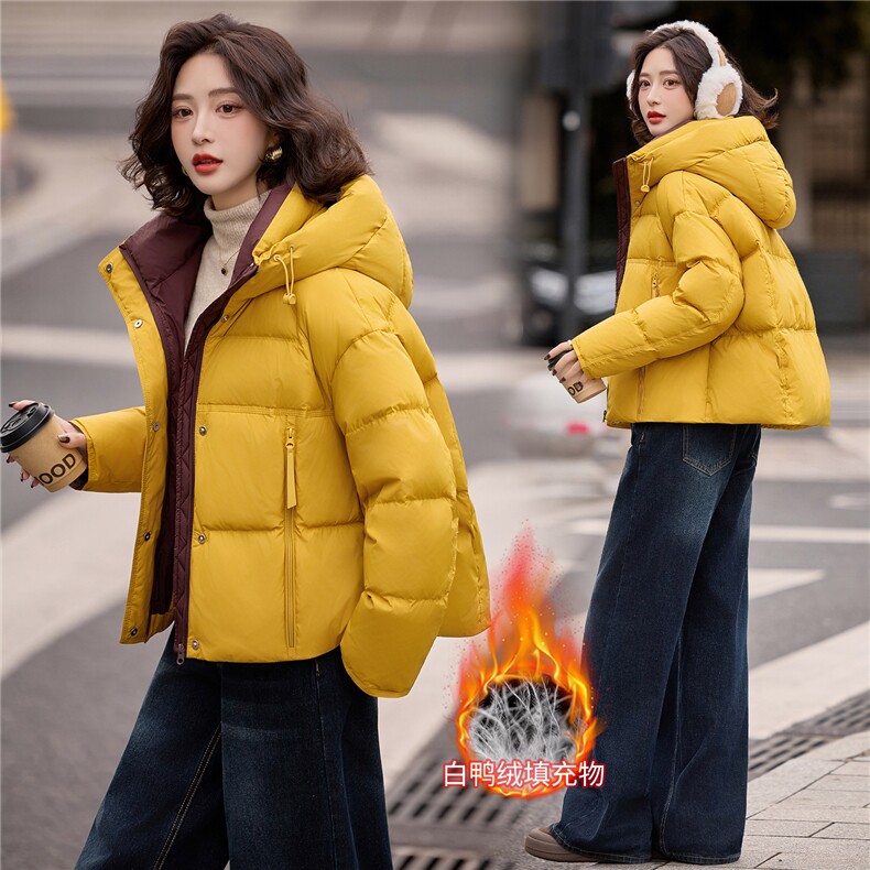 2026年冬季休闲风保暖羽绒外套,女装羽绒服,红依一坊