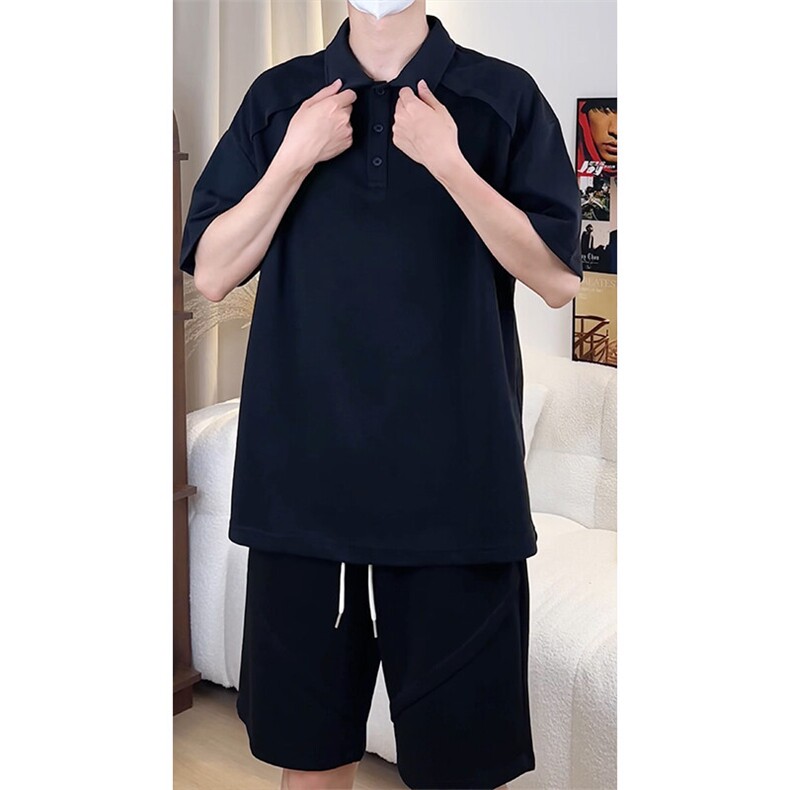 日系polo衫拼接T恤套装T3644上衣特P29控58/DK8615特P29控58,男装T恤,电商A007