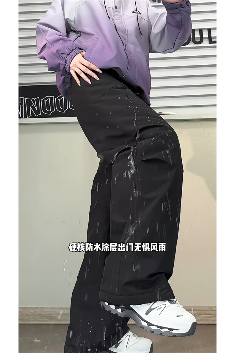 加绒加厚防水防污休闲裤宽松葫芦纹保暖裤子D52146-TP60108,男装棉衣,电商A102