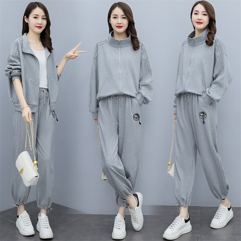 2021秋季时尚简约大方气质优雅收腰显瘦休闲修身百搭潮流两件套，女装套装/套裙，阿丹