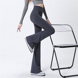 C053/P38微喇紧身裤女外穿春夏薄款高腰垂坠感瑜伽喇叭打底裤图片