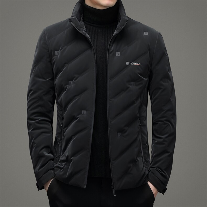 羽绒服中青年男士潮流休闲纯色立领90%绒羽绒男装外套ZG2947-P205,男装羽绒服,电商B212（原钱塘6029）