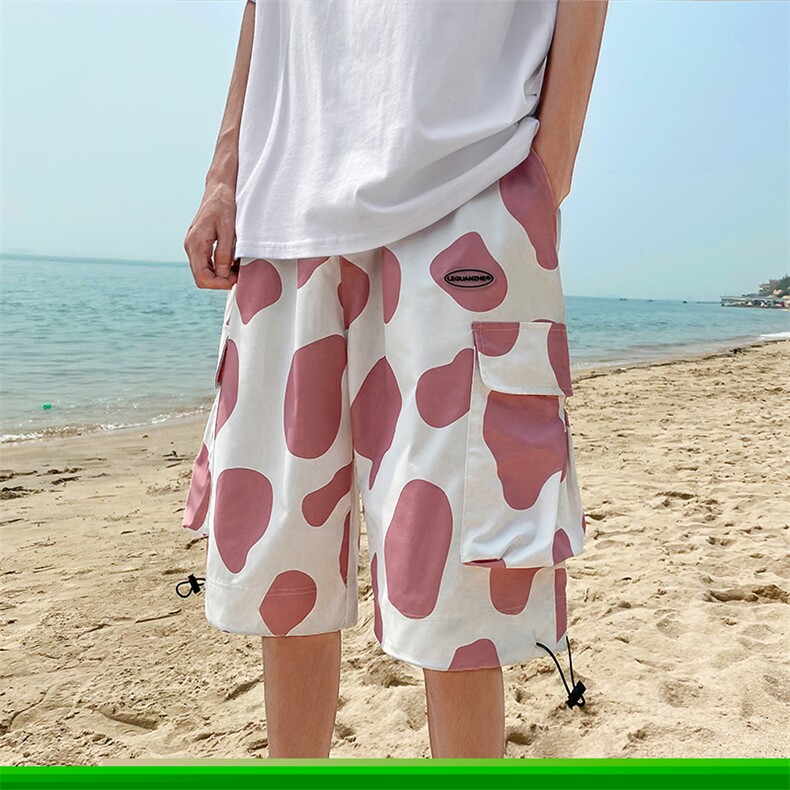 2024夏季新款港风外景大码绣标帅气短裤M-5XHK21186-P35,男装牛仔裤,电商A022
