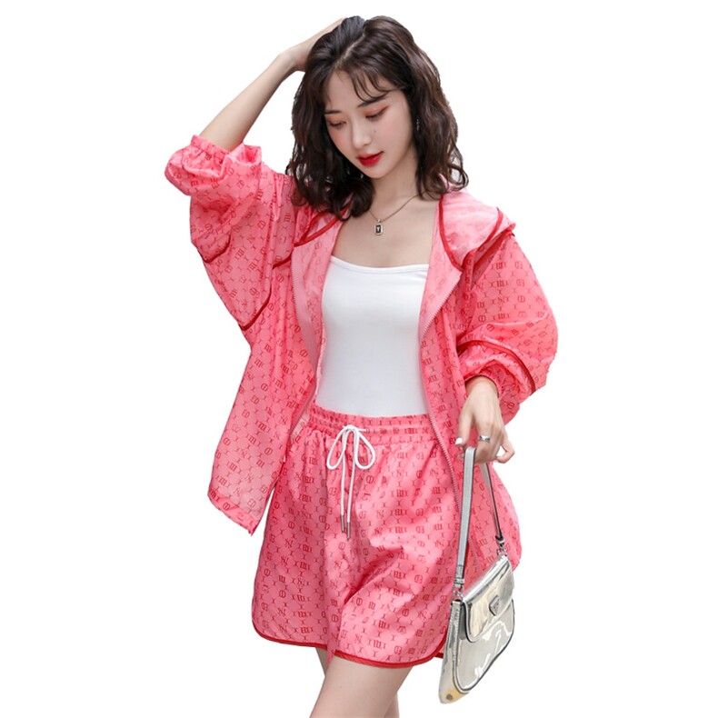 2022年夏季网红炸街套装女防晒外套+高腰短裤辣妹两件套休闲/淑女,女装套装/套裙,韩蜜菓