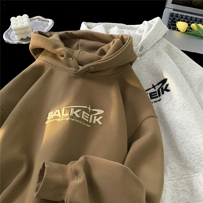 wassuphappy美式连帽卫衣男士春秋季潮牌宽松青少年字母休闲外套，男装卫衣，电商D329