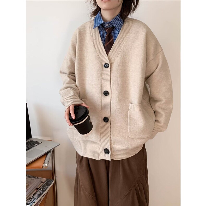 2024秋冬新款宽松学院风休闲针织衫开衫毛衣外套男女MZ764-P49,男装针织衫/毛衣,星座412-2