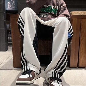 男秋季新款港风三条杠休闲裤B443P33图片