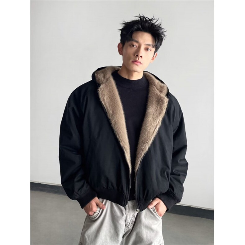 网图老钱风Cleanfit净版加绒不掉毛座山雕棉服外套W1897/特P95,男装棉衣,电商B350
