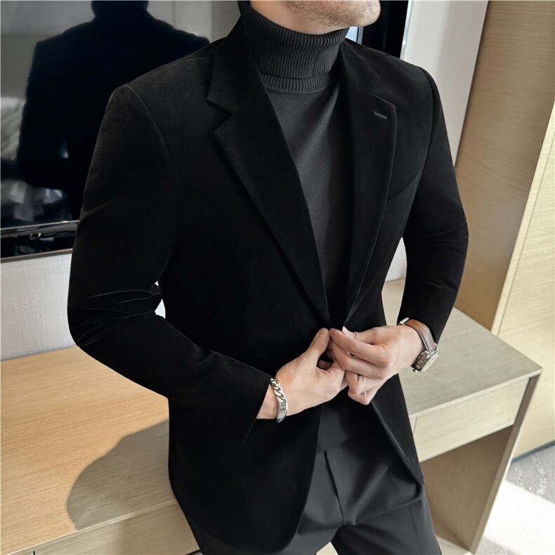秋冬厚款金丝绒面料结婚西服上衣高级感礼服西装外套DX946-P158图片