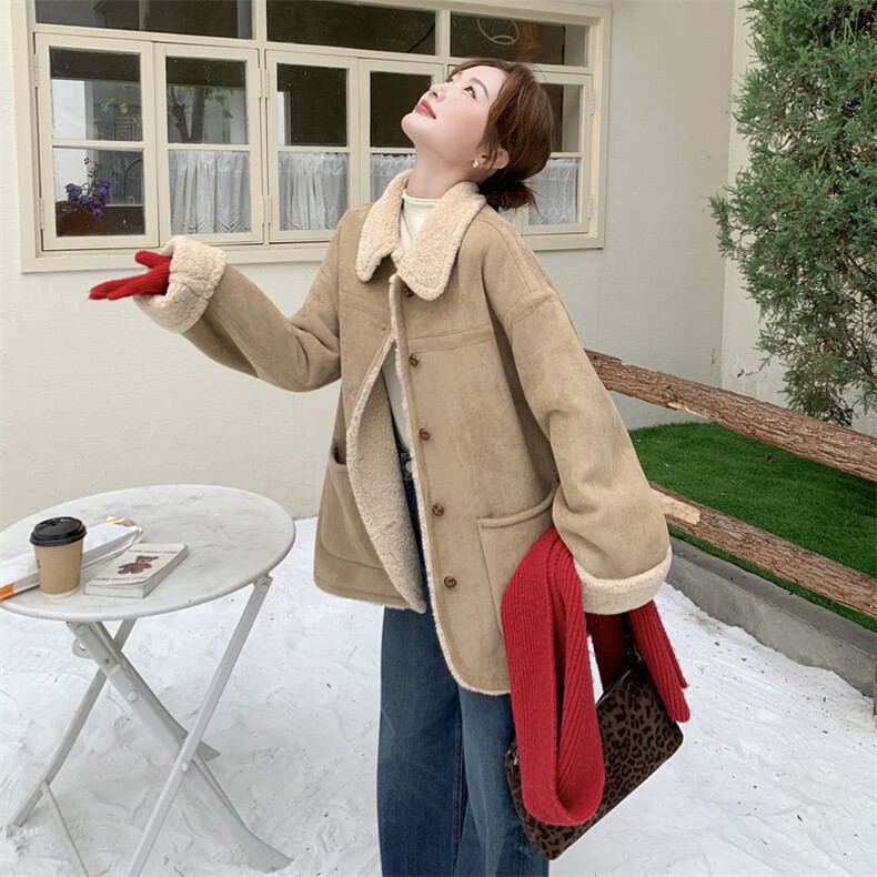 新款【大货】小翻领皮毛一体2C110-H9796-P205-K308,女装皮草,2C110